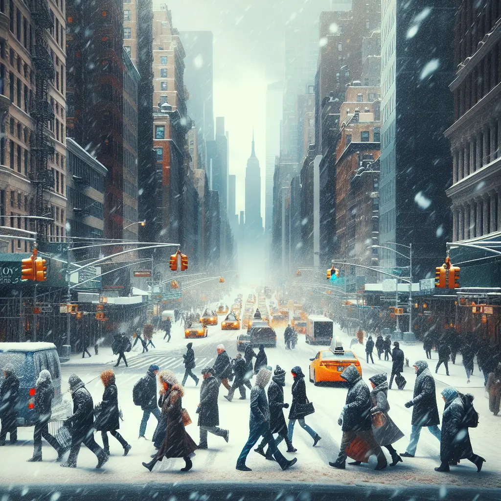 Hvordan er vejret i New York i uge 8?